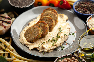 Falafel and hummus