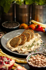 Falafel and hummus