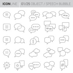 Line Speech Bubbles vector icons