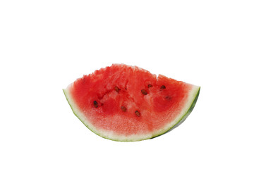 Fototapeta na wymiar one part of watermelon isolated with seeds