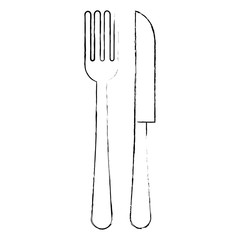 fork and knife cutleries vector illustration design