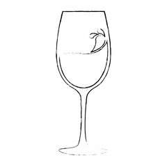 wine cup silhouette icon vector illustration design