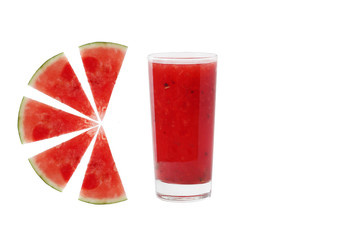 watermelon smoothie isolated sliced half circle of watermelon