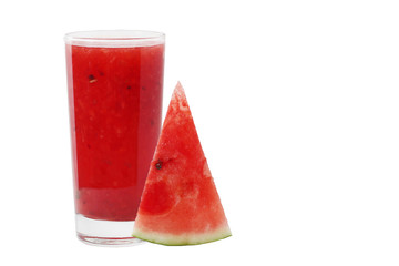 watermelon smoothie isolated with slice of watermelon