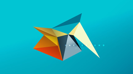 Abstract background - geometric origami style shape composition, triangular low poly design concept. Colorful trendy minimalistic illustration