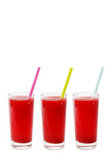 smoothie from watermelon isolated with colorfull tube