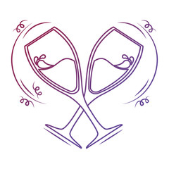 wine cups silhouettes icon vector illustration design