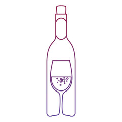 wine bottle silhouette with cup vector illustration design