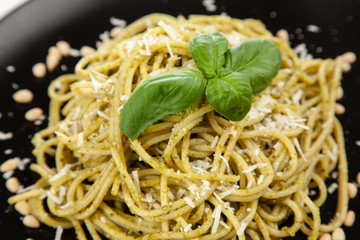 Pasta with pesto sauce