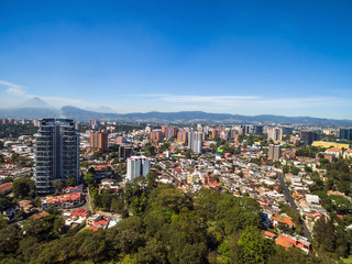 Fototapeta na wymiar A view of a sub urban area of Guatemala City in Guatemala.