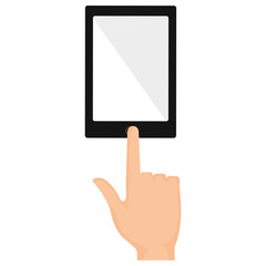 hand human with smartphone device isolated icon vector illustration design