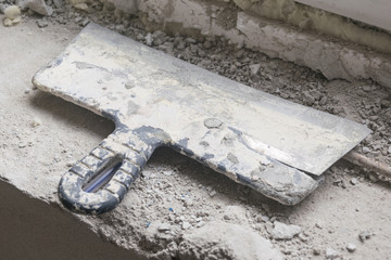 Spatula for plaster in gypsum and cement.