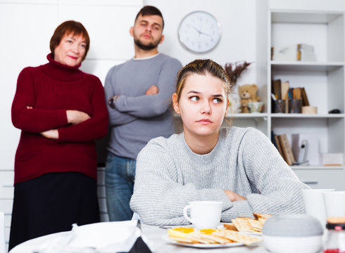 Woman having problems in relationship with family