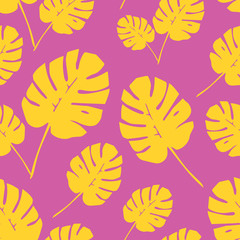 Trendy Tropical Background. Monstera Pattern Endless