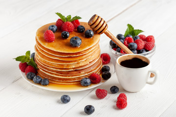 American blueberry pancakes