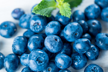 blueberries and mint