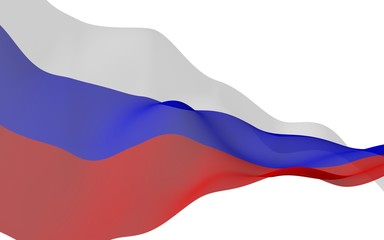 Fototapeta premium Waving flag of the Russian Federation. The National. State symbol of the Russia. 3D illustration