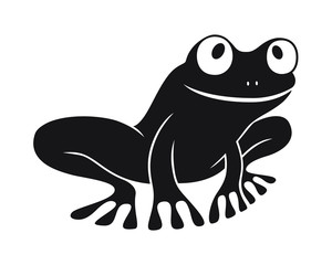 Icon frog. Flat symbol frog. Isolated black sign frog on white background. Logo. Tree frog. Vector Illustration