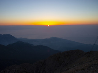 dawn in the mountains of Turkey (from mount Tahtali in Kemer)
