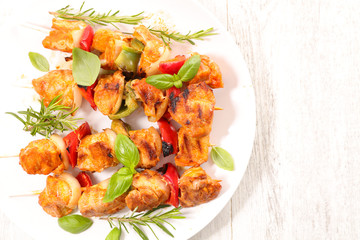 barbecue, chicken skewer