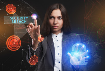 The concept of business, technology, the Internet and the network. A young entrepreneur working on...