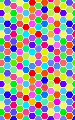 Honeycomb many color, multicolored. Isometric geometry. 3D illustration