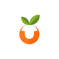 Orange fruit with abstract negative space T-Shirt logo.
