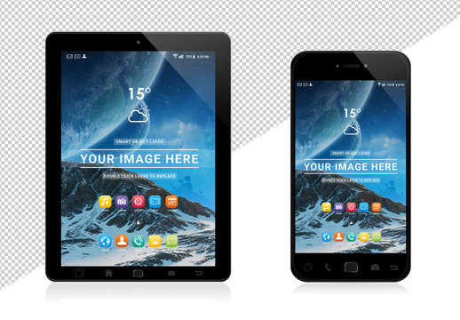 Isolated Smartphone and Tablet Mockup