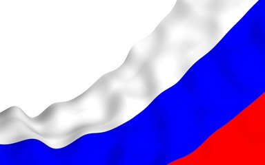 Waving flag of the Russian Federation. The National. State symbol of the Russia. 3D illustration