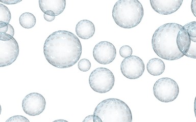 Bitcoin economic financial bubble. Cryptocurrency 3D illustration. Business concept. Bue bubbles on a white background