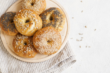Decorated homemade bagels 