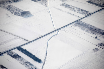 winter landscape, aerial view
