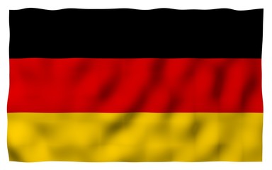 Obraz premium Flag of Germany. Wide format 3D illustration. State symbol of the Federal Republic of Germany. 3D rendering