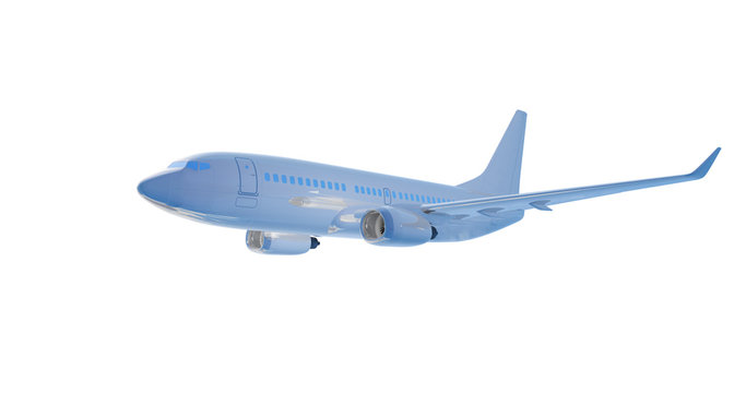 Airplane flying. 3D render