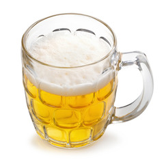 Glass of Cold Beer isolated on White background