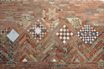 Bologna, Italy, Saint Stephen  basilica complex Pilate’s Backyard internal typical wall.