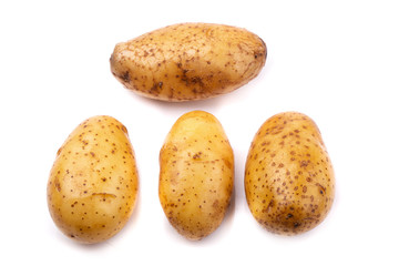Fresh potatoes isolated on a white background