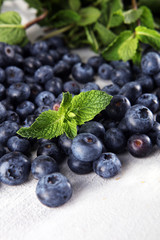 Blueberries  on a rustic table, Healthy eating and nutrition concept.