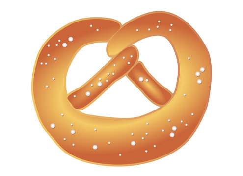 Laugenbrezel mit Salz / Vektor-Illustration