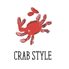 Crab Style Pattern Vector Watercolor Sea Ocean