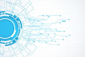 Abstract Technology Background , Circle digital , blue circuit board