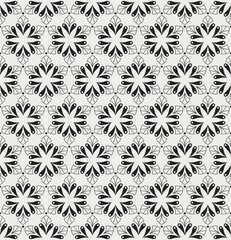 Snowflake vector seamless pattern. Abstract floral background. Geometric ornamental texture.