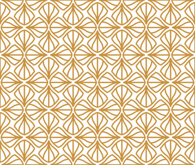 Abstract Golden Art Deco Seamless Background. Geometric Fish Scale Pattern.