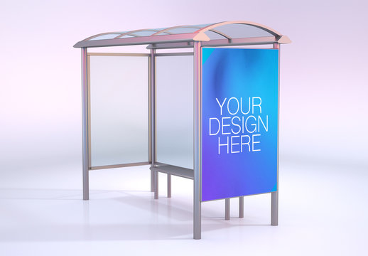 Bus Stop Kiosk Mockup