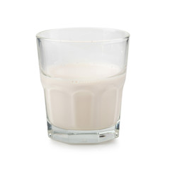 Glass of milk isolated on a white background