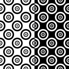 Black and white geometric ornaments. Set of seamless patterns