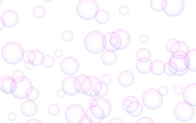 Light pastel colored background with pink bubbles. Wallpaper, texture pink balloons. 3D illustration