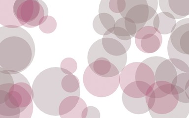 Multicolored translucent circles on a white background. Red tones. 3D illustration