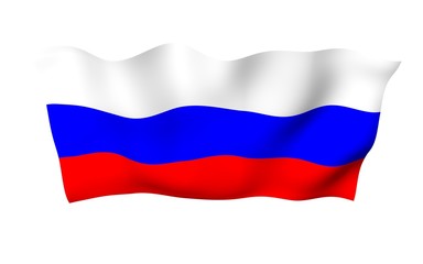 Waving flag of the Russian Federation. The National. State symbol of the Russia. 3D illustration