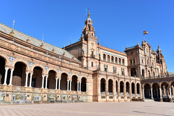 Fototapeta na wymiar Plaza Espana, Palacio Central palace, Seville, Andalusia, Spain